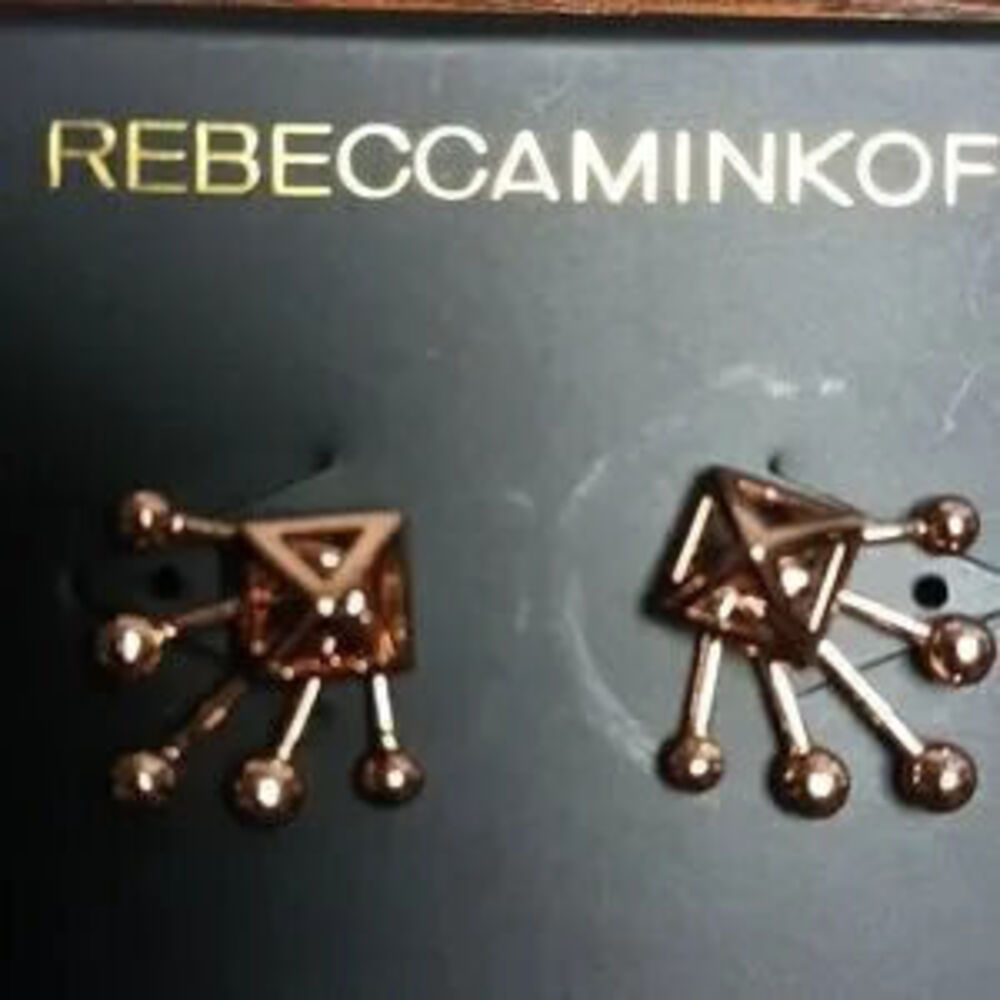 Rebecca?Minkoff?Rose?Gold Pyramid?Stud?Burst?Earrings